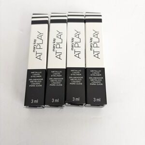 Lot Of 4 MARY KAY AT PLAY METALLIC LIQUID EYELINER SILVER 177991 Ex 3/24 NOS